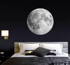 Moon Wall Decal Bedroom Wall Sticker Realistic Moon Living Etsy Wall Decals For Bedroom Moon Wall Decal Wall Stickers Bedroom