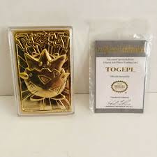 1999 nintendo pokemon limited edition pikachu #25 gold plated trading card. Pokemon Togepl 23 Karat Gold Plated Trading Card With Coa Limited Edition Pokemon In 2020 Trading Card Sleeves Gold Pokemon Pokemon