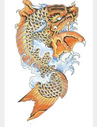 This tattoo may mean a fresh start or new beginning. Koi Dragon Tattoo Yaponskie Tatuirovki Vostochnye Tatuirovki Risunki Drakonov