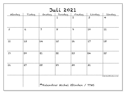 Den här kalendern är helt gratis att skriva ut. Kalender 77ms Juli 2021 For Att Skriva Ut Michel Zbinden Sv
