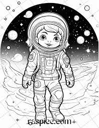 50 Cute Astronaut Adventures Coloring Pages Printable for Kids, PDF File  Instant Download