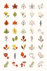 Download Premium Vector Of Colorful Leaves Drawing Collection Vector 893107 Easy Doodles Drawings Simple Doodles Leaf Drawing