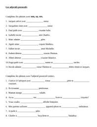 Pin By Kavina On French Worksheets In 2020 French Worksheets Possessive Adjectives Adjective Worksheet