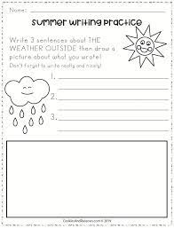 summer writing practice worksheets for kindergarten cookies racecars