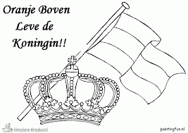 De koning draagt deze met veel plezier! Kleurplaten Koninginnedag Kleurplaten Kleurplaat Nl