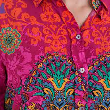 Itt is extremely comfortable to wear, featuring using this good quality fabric. Milano Italy Bright Floral Print Shirt Pink Multi 83 6222 3054 1h