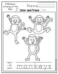 Monkey mask | free printable templates & coloring pages. 5 Monkeys Jumping On The Bed Math And Literature By Preschool Printable