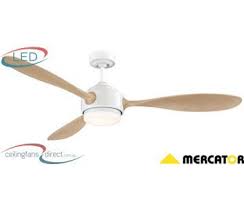 White With Light Timber Mercator Duxton 52 1300mm 3 Blade Ceiling Fan With 16w Led Light Ceiling Fan 3 Blade Ceiling Fan Led