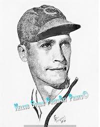 Curt Davis Chicago Cubs All-Star Pitcher Graphite Art Print Signed 1940  Original