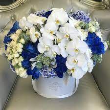 Baby boy shower centerpiece, set of 3 stemmed blue paper flowers, it's a boy decorations, shower decor, allergen free, baby shower favors. We Welcomed A Beautiful Baby Boy With This Stunning Arrangement Floral Arrangements Flower Arrangements Welcome Flowers
