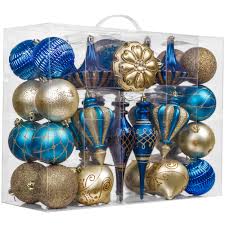 Free shipping on all orders $35+. Amazon Com Valery Madelyn 60ct Trendy Christmas Ball Ornaments Blue And Gold Shatterproof Xmas Balls For Christmas Tree Decoration Furniture Decor