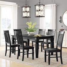 Black And Wood Kitchen Table Set Beesley 7 Piece Dining Set Solid Wood Dining Set Dining Room Sets Dining Set