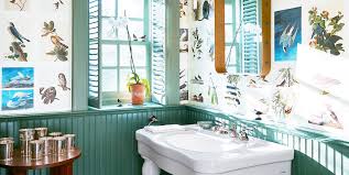 Black wall tiles, black accents in small bathroom design. 18 Small Bathroom Paint Colors We Love Colorful Powder Rooms