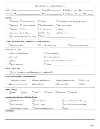 Electronic Referral Form 1 Incident Report Form Incident Report Report Template