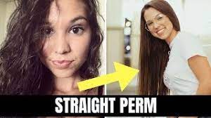 After heat is applied, the hair is washed and straightened with a hot iron. Getting A Straight Hair Perm Youtube
