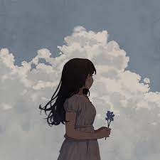 Sakura Yuki, brunette, anime, anime girls, digital art, artwork, 2D,  portrait display, dress, flowers, clouds | 2600x2600 Wallpaper -  wallhaven.cc