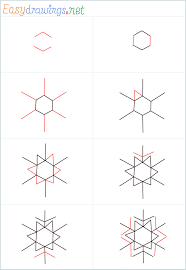 A simple snowflake and a complex snowflake. How To Draw A Snowflake Step By Step 8 Easy Phase