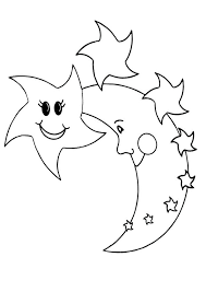 Sun moon stars coloring pages #732233 (license: Coloring Pages Half Moon Coloring Pages