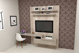 painel de tv com mesa de estudo para quarto suite usando mdf mezzo bianco com mdf conect ambos da a painel para quarto painel para quarto casal quarto simples