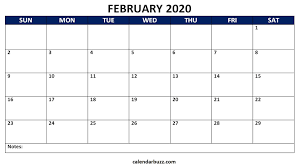 February 2020 Blank Calendar Word Template Calendar Printables Calendar Word Word Template