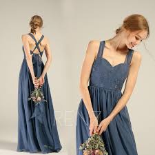 Prom Dress Dark Steel Blue Chiffon Bridesmaid Dress Adjustable Straps Wedding Dress Lace Up A Line Maxi Dress Sweetheart Party Dress H741 In 2020 Wedding Dresses With Straps Dresses Bridesmaid Dresses