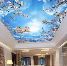 Wallpaper Blue Sky Cloud Nature Photo Sky In 2020 Ceiling Murals Wallpaper Ceiling Bedroom Ceiling Wallpaper