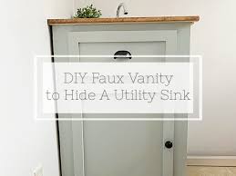 hide a utility sink with a faux vanity