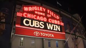 Neon signs are cool, but they can be fragile and expensive if you need a custom design. Cubs Fans Celebrate Nlcs Berth In Wrigleyville Wqad Com