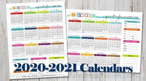 Here's the 2022 and 2023 versions! 2020 2021 Year At A Glance Printable Calendars Confessions Of A Homeschooler