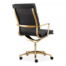 White office chair, ribbed back gold office chair, glam luxe desk chair mid backby mw modern furniture. Cult Living Burostuhl In Schwarz Und Gold Mit Hohe Rucken Cult Furniture De