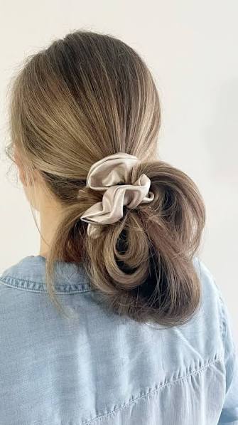 Silk Scrunchie Low Bun