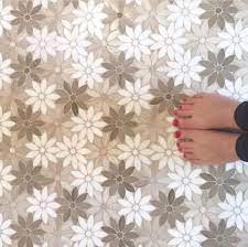 Glazzio Flower Mosaic At Prosource Tulsa Mosaic Flooring Mosaic Flowers Mosaic