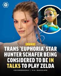 分 NEWS E N E N TRANS 'EUPHORIA' STAR HUNTER SCHAFER BEING CONSIDERED To BE  IN TALKS' TO PLAY ZELDA COVEREDGEEKLY VIA: DANIELRPK