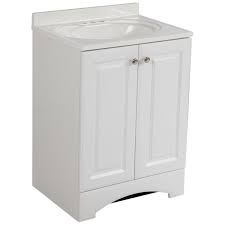 Fresca valencia 24 inch glossy white freestanding modern bathroom vanity. Glacier Bay 24 50 In W Bath Vanity In White With Cultured Marble Vanity Top In White With White Basin Gb24p2 Wh The Home Depot