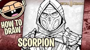 Start the drawing by sketching ovals & shape for the upper body. How To Draw Scorpion Mortal Kombat 11 Tutorial Time Lapse Youtube