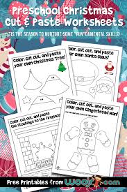 Matching activity with animal families. Preschool Christmas Cut Paste Worksheets Woo Jr Kids Activities