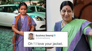 She was married to swaraj kaushal. A Little Girl Dressed Up Like Sushma Swaraj And The Minister Gave The Cutest Compliment