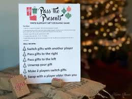This crazy gift passing game will have everyone scrambling as they listen for you to say right or left while you read new lyrics to. Pass The Presents White Elephant Gift Exchange Game Free Printable Mama Cheaps