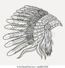 National museum of the american indian, smithsonian institution washington, dc. Native American Indian Chief Headdress Vector Illustration In Black And White Style Native American Indian Chief Headdress Canstock