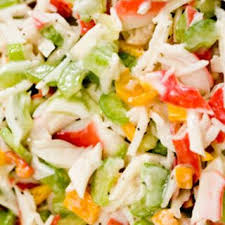 Simple Cold Crab Salad With Yellow Bell Pepper Onion Lemon Juice Crab Meat Mayonnaise Celery Small Tomato Crab Salad Recipe Crab Recipes Food