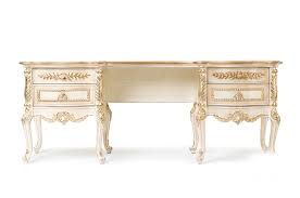 Luxmod high back gold office chair in white leather, ergonomic office chair in vegan leather, highback desk chair with back support, executive chair, manager white and gold chair. Chic White Gold Make Up Table Luxury Antonovich Home Ka Furniture