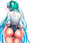 Wallpaper : anime girls, Vocaloid, Hatsune Miku, turquoise, ecchi, simple  background, ass, jean shorts 1920x1080 - Phantom - 1613981 - HD Wallpapers  - WallHere