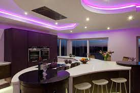 Shop kitchen islands at jcp®. Ceiling Lighting Fixtures In Luxury Purple Kitchen Feat Large Island With Cute Bar Stools Modern Kitchen Island Design Modern Kitchen Design Purple Kitchen