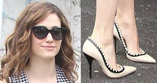 Emmy Rossum's Betty Dumoulin Car Bag and Beige Raffia Pumps