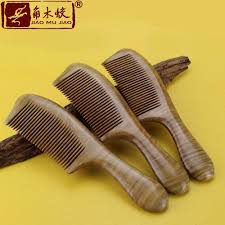 100 Natural Genuine Jiao Mu Jiao High Quality Green Sandalwood Handmade Fine Tooth Wooden Comb Long Handle Wooden Comb Hair Care And Styling Pure Products