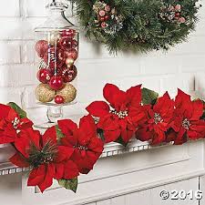 Poinsettia Garland Oriental Trading Christmas Centerpieces Diy Holiday Decor Outdoor Christmas Tree Decorations