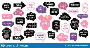 Baby Shower Photo Booth Photobooth Props Set Stock Vector Illustration Of Cute Happy 134263392
