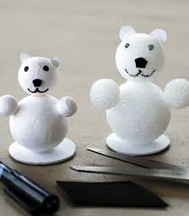 Styroporkugel Tiere Figuren Baren Styroporkugel Bastelarbeiten Styropor