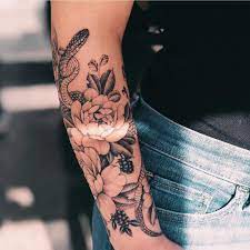 Snake Floral Nice Meeting You Hun Forearmtattoo Snake Floral Inked Inke Tattoos Rose Tattoos For Women Forearm Tattoo Women