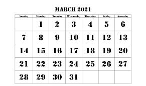 March 2021 Blank Calendar Printable In 2020 Printable Calendar Word March Calendar Printable Calendar Word